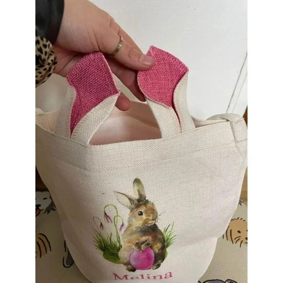 Melina Child’s Easter Bunny Cloth Basket Bag - Picture 5 of 7
